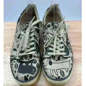 DOGO Vegan Leather Monochrome Dog Lace-Up Sneakers - Women's Size 8.5 (EU 39)‎